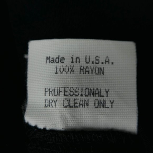 Vintage 3pc Black Abstract Pant Suit Blazer Blouse Trousers Basque Waist USA 10 - Picture 15 of 16